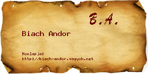 Biach Andor névjegykártya